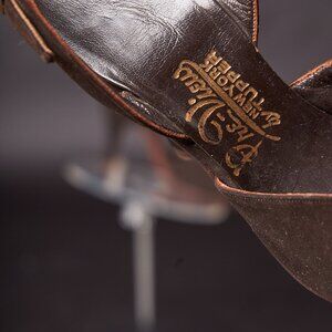 1940s Tupper Brown Suede Peep Toe Heels